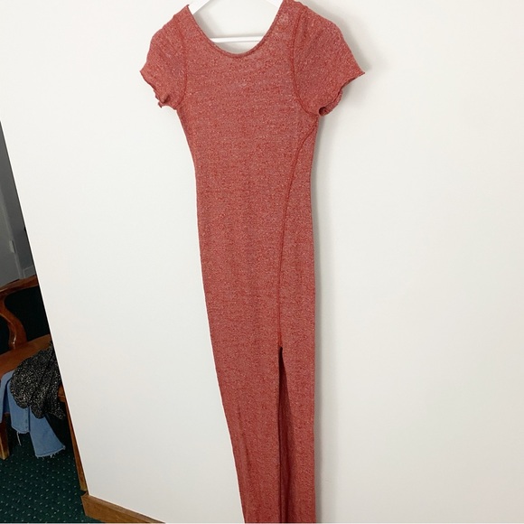 Free People Full Moon Maxi XS Low Back Cotton Red/ Orange Maxi Dress - Picture 4 of 7